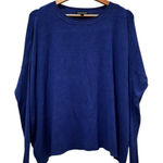 Eileen Fisher Cobalt Blue Knit Sweater Women’s Small Italian Yarn Pullover FLAW Photo 0