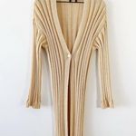 Theory  Merletto Wide Rib Kimono Long Cardigan Duster Pumpkin Seed Sz M Photo 0