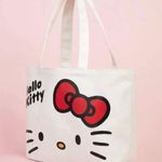 Hello Kitty canvas tote bag cartoon cute fun cream white shopping Photo 1