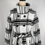 BCX New Womens Medium Double Breasted Belted Plaid Fleece Coat Jacket Casual Photo 1