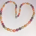 Honora 925 Genuine Cultured Freshwater Elegant Multicolor Pearl Necklace Pink Photo 2
