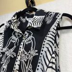 Dalin M Parrot Bird Print Shirt Dress Cotton High Photo 1