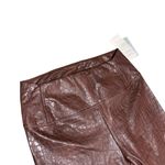 7 For All Mankind Brown Faux Leather Croc Embossed Leggings NWT S Scandi Neutral Minimalist Fall Photo 4