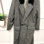 Vintage Andover Wool Black and White Tweed Fur Trim Jacket Size XXL Photo 1