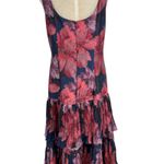 Hutch Luna Dress Gown Maxi Floral Print Tiered Navy Blue Pink Size US 10 Photo 10