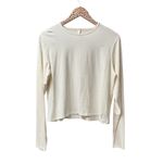SKIMS  Vintage Cropped Long Sleeve Pullover Top Round Neck Stretchy White 3X Photo 1