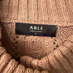 ABLE Ruth Cable Knit Cropped Cardigan Fisherman Tan Brown Plus Size‎ 2X Photo 4