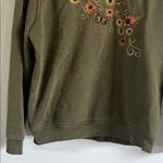Hasting & Smith Green  Sweatshirt with Floral and Butterfly Embroidery Photo 3