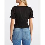 1. State  Women's Puff Sleeve Cinched Front Sweetheart Top In Black Photo 3