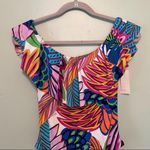 Trina Turk Swimsuit Paradise Plume Off Shoulder One Piece Sz 4 NWT Tropical Photo 2