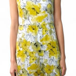 Valentina Naldi Floral Yellow Dress Sleeveless dress line Made In Italy Medium Photo 0