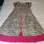 JUNIPER Elegant Pink and Cream Patterned Dress Size L Photo 10