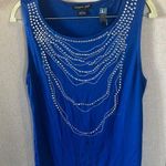 August Silk  Blue Embellished Women's Top large Photo 0