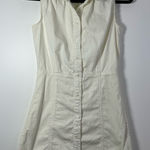 frame denim Frame Women’s Ivory Cream Denim Sleeveless Frayed Mini Dress Size XS Photo 0