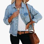 Amazon Cropped Denim Jacket with Pockets Photo 0