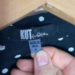 Kut From The Kloth  black polka dot satin button down shirt size S Photo 59