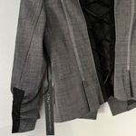 Bebe  Blazer 8 Gray White Stitch Italian Luxe Modern Career Edgy Professional NWT Photo 3