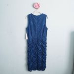 Eliza J . Blue Ruched Lace Dress Photo 6