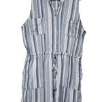 Kelly Renee Stripes Sleeveless Tie Waist Romper Shorts Blue White Size XL Photo 0