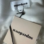 superdown  White Ruffle Mini Dress XS Plunging Bodycon Harlow Revolve $84 NEW Photo 8