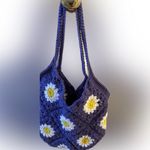 Crochet purple tote bag Photo 7