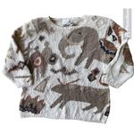 VTG Jennifer Reed Sweater Medium Elephant Boar African Safari Primitive… Tan Size undefined Photo 5