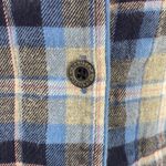 Nautica Blue Plaid Single Pocket Button Down Flannel Pajama Top Photo 3