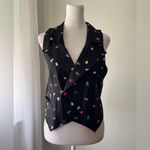 Vintage Y2K Desert West Black Floral & Heart Print Vest Photo 1