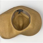 Vince Camuto Women's Tan Wide Brim Sun Hat OS Black Band Gold V Packable Resort Photo 7