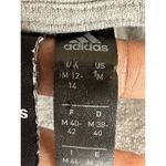 Adidas Cropped Hoodie Women's M Gray Long Sleeve Pullover Sweater 3 GreenStripes Photo 4