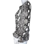EXPRESS  Shirt Womens Small Black Gray Snake Print Blouse Puff Sleeves Reptile‎ Photo 2