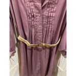 Altogether Fashions Purple Pleated Button Up Midi Dress with Belt Size M Photo 3