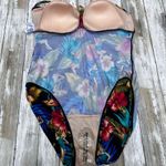 Kathy Ireland VTG One Piece Swimsuit Med Deadstock Floral Tropical Beach Resort Photo 9