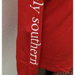 Simply Southern  Hey Deer Christmas Red T Shirt Top Long Sleeve Small S Worn Once Photo 4