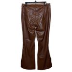 Dollhouse NWT  Split Leg Brown Vegan Leather Button Front High Rise Flare Pants Photo 2