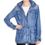 Rails  Petra Utility Jacket Anorak Hidden Hood Chambray Size Medium M GORP CASUAL Photo 0