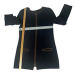 LAUREN RALPH LAUREN Black Cotton Knit Jacket Brown Faux Suede Trim Size Medium Photo 6