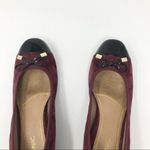 Vionic Daphne Suede Patent Block Heel Bow Low Pump Shoes Merlot Black Burgundy 8 Photo 5