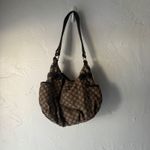 Nine West Vintage Y2k Monogram Hobo Bag Brown Canvas Leather Trim Shoulder Bag Photo 2