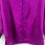 Victoria's Secret Vtg 90's Victoria's‎ Secret Gold Label Purple Satin Print Night Pajama Shirt EUC Photo 2