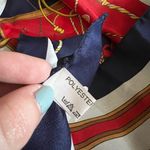 Nicole De Beauvoir Paris Equestrian Scarf Square Red Navy gold Horse 30x30 Photo 6