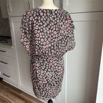 Saloni Women's Size 10 Silk Mini Dress Batik Dot Print Party Cocktail Black Photo 4