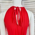 Charlotte Russe  Tie Neck Halter Maxi Dress Coral Orange Small Sleeveless Photo 7
