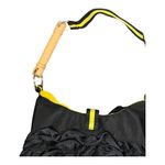 III Parcel Black Yellow Ruffle Jump Rope Floral Pin Handle Gym Couture Purse Photo 9