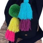 Bohemian Womens Multi Tassel Drawstring Textured Crossbody Bucket Bag Black OS‎ Photo 7