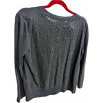 Dana Buchman  Women’s Black Long Sleeve Sweater Cardigan with Lace Back - Size L Photo 1