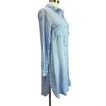 Magaschoni Blue Linen Button Down Swim Coverup Dress Size M Photo 1