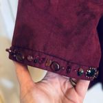 Dress Barn Women's 22/24 Maroon Open Front Embellished Blazer Jacket Career Work Photo 3