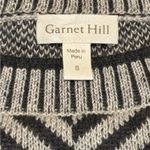 Garnet Hill Oversized gray & black Knit striped arrow sweater -  Photo 2
