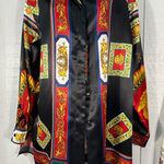 Fred David Vintage  Women’s Satin Button Down Long Sleeve Blouse Size 14 … Photo 0